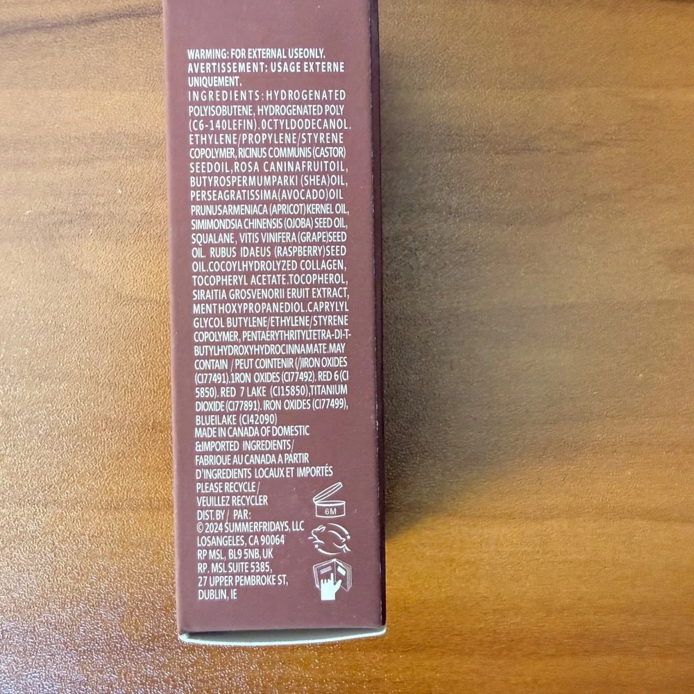 Summer Fridays Dream Lip Oil Rosewood Nights 4.5ml High Shine Tint New in Box